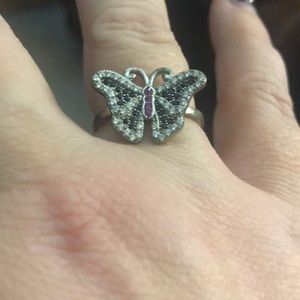 Sterling Silver Butterfly Ring, size 9